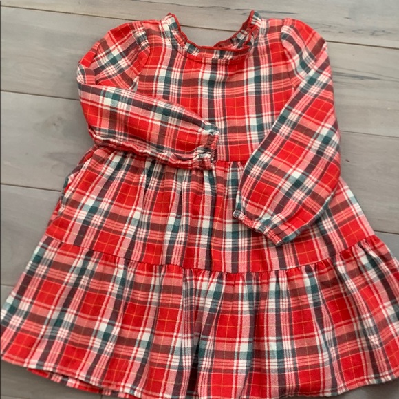 Cat & Jack Red Plaid Casual Dress - Picture 3 of 4